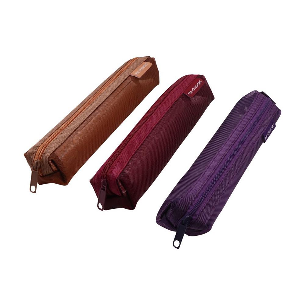Nylon Mesh Gauze pen case Casual Stationery Storage Pouch Transparent  Pen Case  Students