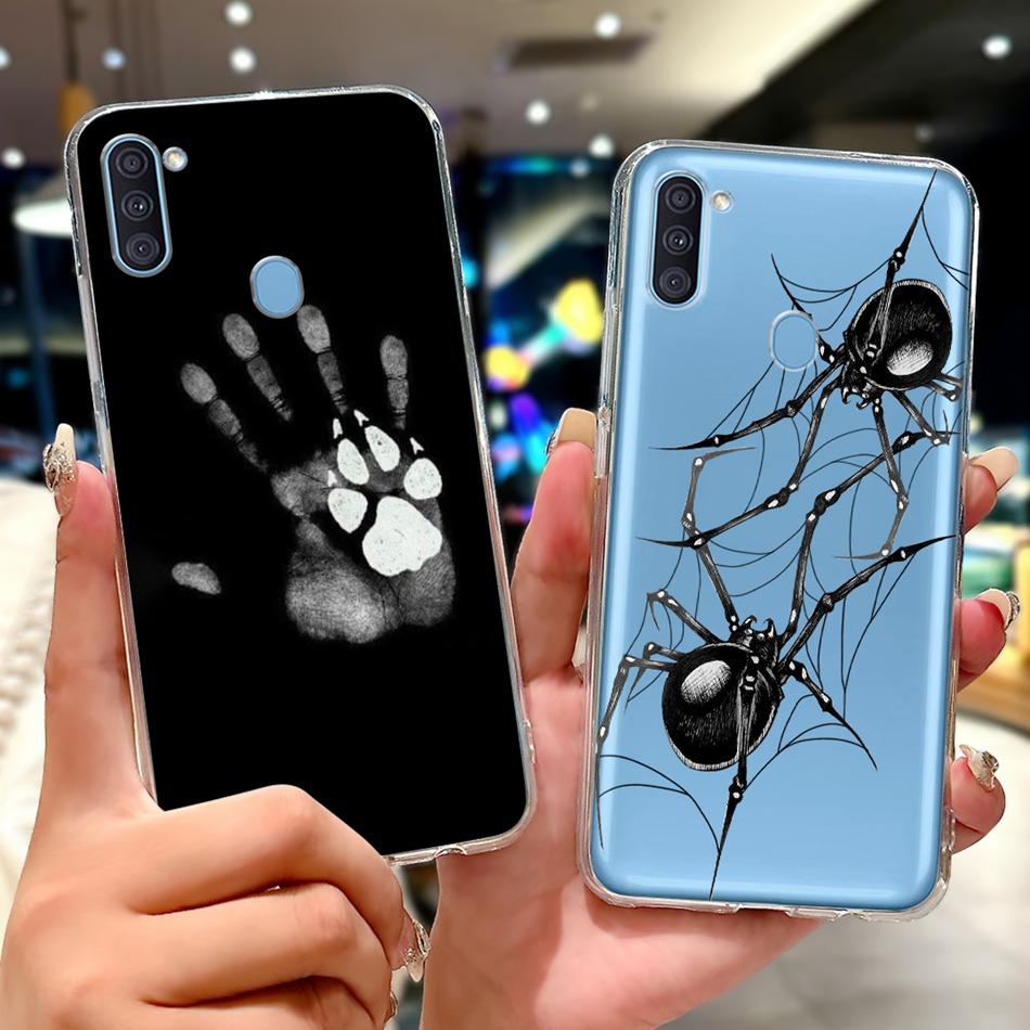Чехол для телефона Samsung Galaxy A11 M11 Samsung A11 M11 A115F M115F Элегантный Цветочный Кот Раскрашенный Мягкий Силикон Прозрачный ТПУ Чехлы