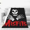Misfits Хоррор Панк Рок Группа Одеяло Коралловый Флис Плюшевое Украшение Отдых Легкие Пледы для Путешествий Постельные Принадлежности Пледы