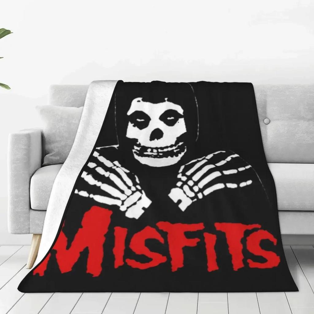 Misfits Хоррор Панк Рок Группа Одеяло Коралловый Флис Плюшевое Украшение Отдых Легкие Пледы для Путешествий Постельные Принадлежности Пледы
