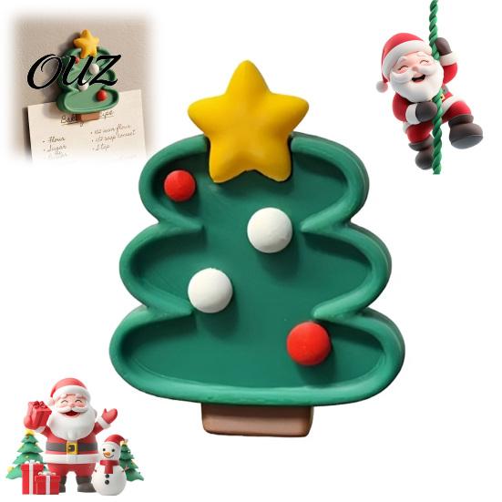 Holiday Party Supplies Christmas Tree Refrigerator Magnet, 3D Printed Fridge Magnetic Memo Holder Decor Accessory for Kitchen Cabinets Whiteboards