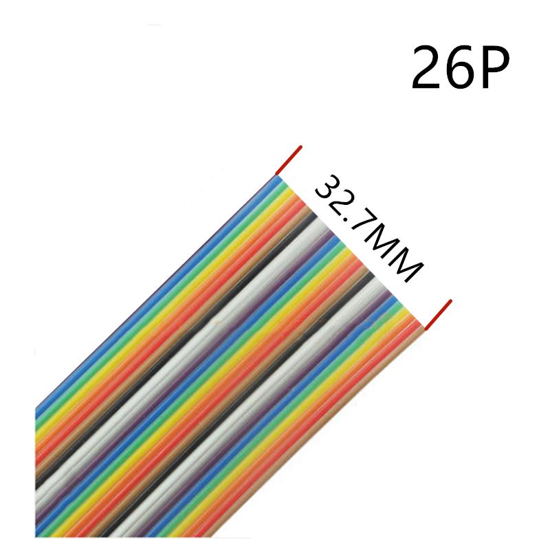 Cable Plano Tipo Cinta Idc FC, 1m De Ancho, 8-50 Pines, Color Arcoíris, 1,27mm, Conector FC IDC 2,54mm