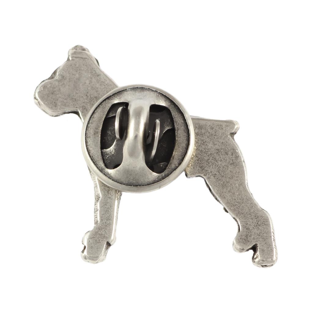 Boxer, German Boxer II  - Silver-plated dog brooch, elegant pin, jacket lapel decoration by Art-Dog brand