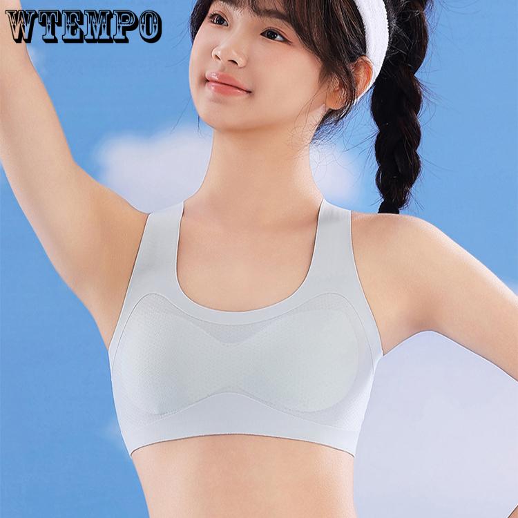 Sports Bra Women's Vest Solid Color Seamless Bra Gathering Underwear Invisible Bra Push Up Bra