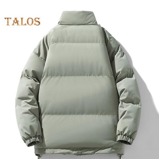 Зимнее хлопковое пальто с воротником-стойкой, длинным рукавом, застежкой-молнией, пуховая куртка с карманами, однотонная, свободный крой, утепленная теплая верхняя одежда