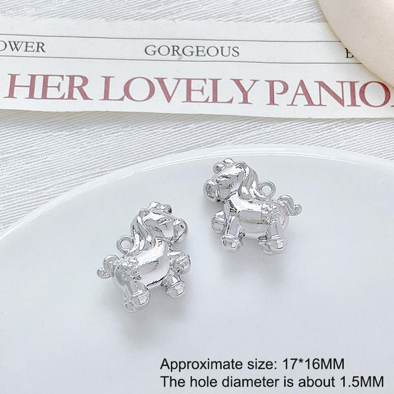 2 шт./лот Подвески-шармы из цинкового сплава с покраской, двухсторонние, в виде лошади, для DIY ожерелья, браслета, серег