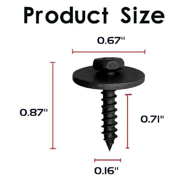 Car Body Fender Metal Screws Bumper Moulding Retainer Clips Bolts 4.2-1.41x22mm