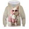 Детская толстовка с капюшоном Cat Casual с длинным рукавом Active Cotton 7-13 лет осень многоцветная черная белая
