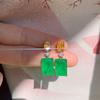 New Cross-border High-end Paraiba Earrings Simple Square Women's Retro Fashion Accessories