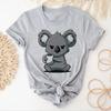 Cartoon Koala Printed T-shirts Summer Comic Funny Designe Casual Short Sleeve Fashion Summer Woman Clothing