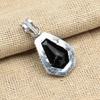 Прекрасный черный оникс, драгоценный камень, твердое серебро 925 пробы, подвеска ручной работы, ювелирные изделия