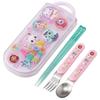 Children's Lunch Box Trio Set Chopsticks Spoon Fork Kids Cutlery Antibacterial Treatment Easy To Open Slide Type Made In Japan Gabby's Dollhous