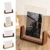 Walnut/Beech Creative Photo Frame Acrylic U Shape Transparent Frame Desktop Wood Wedding Pictures Frame Office Decor