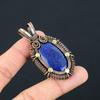 Gorgeous Lapis Lazuli Gemstone Pure Copper Wire Wrapped Handmade Jewelry Pendant