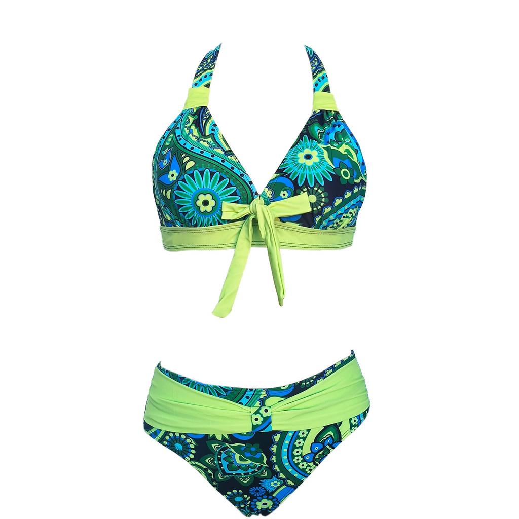 Женский сексуальный купальник с подтяжками и напечатанным раздельным купальником