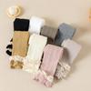High Waist Warm Leggings Lace Trim Elastic Leggings Comfortable Tights Pantyhose For Girls