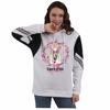 Demon Slayer Women's Hooded Sweatshirt with Japanese Anime Series Print and Color Block Stripes