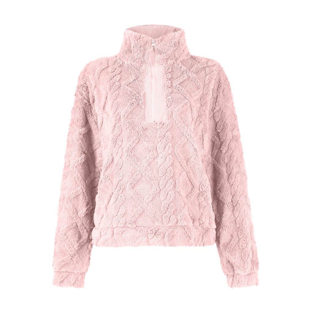 Свободный женский и зимний свитер свободного покроя с круглым вырезом и однотонной толстовкой