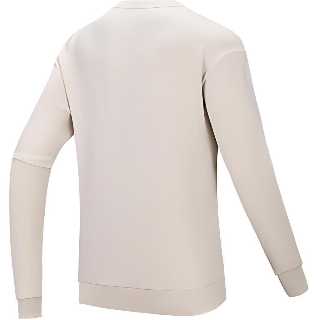 Anta Comfortable Letter Print Pullover Sweatshirt Women Tops Mushroom-Gray 162517702-2