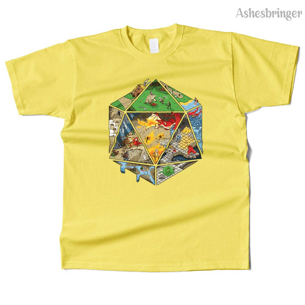 Mens Cotton Dungeons IN Dice Graphic T Shirt Street Casual Style Tee for Unisex and Women