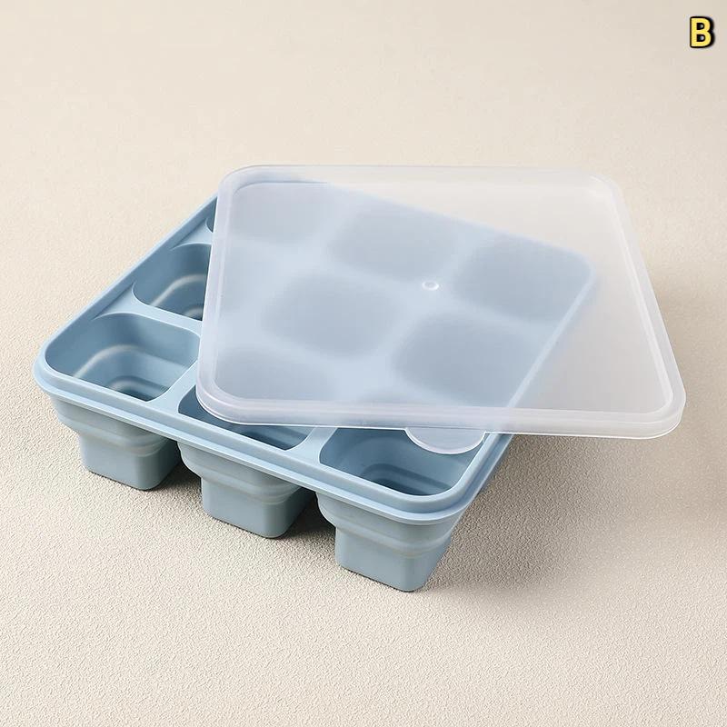 Foldable Silicone Ice Cube Trays with Lids Perfect for Summer BPA Free Ice Molds for Cocktails Coffee Pool Beach Party Drinks