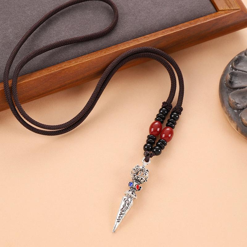 Винтажное плетеное ожерелье «гусиная лапка» мужское и женское длинное нишевое персонализированное ожерелье-подвеска «волчий зуб» свитерная цепочка аксессуары