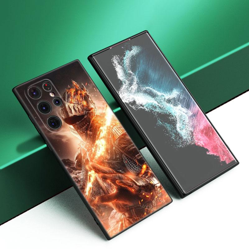 Игровой черный силиконовый чехол для телефона Dark Souls для Samsung Galaxy S23 S21 S20 FE S24 S22 Ultra S10E S10 S9 S8 Plus