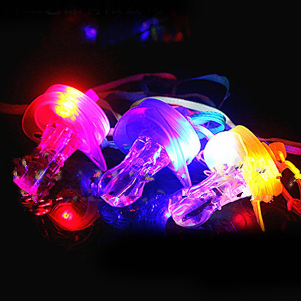 Colorful Flash Pacifier Whistle Toy With Flashing LED Light For Night Event And Party Gathering Adult Kids Favor Gift