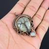 Tree Of Life Aquamarine Gemstone Pendant 999 Copper Wire Wrapped Jewelry, Handmade Antique Pendant Jewelry, Gift For Mother
