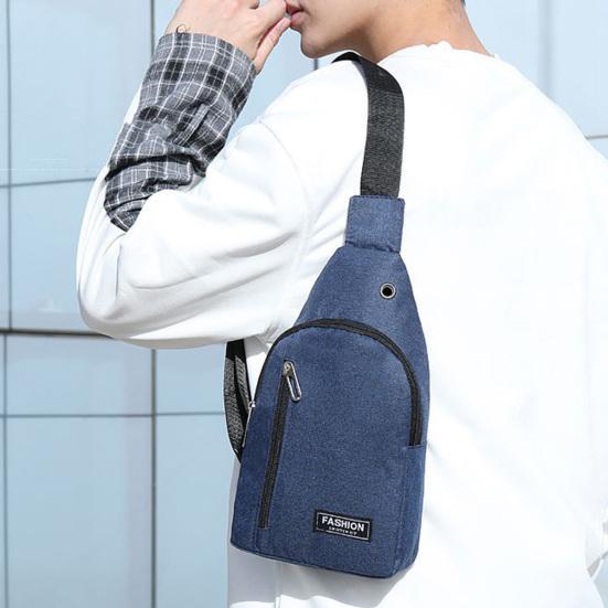 Мужская нагрудная сумка-слинг, большая вместительная водонепроницаемая парусиновая сумка с регулируемым ремешком на молнии, сумка через плечо для путешествий на открытом воздухе, сумка для телефона на одно плечо