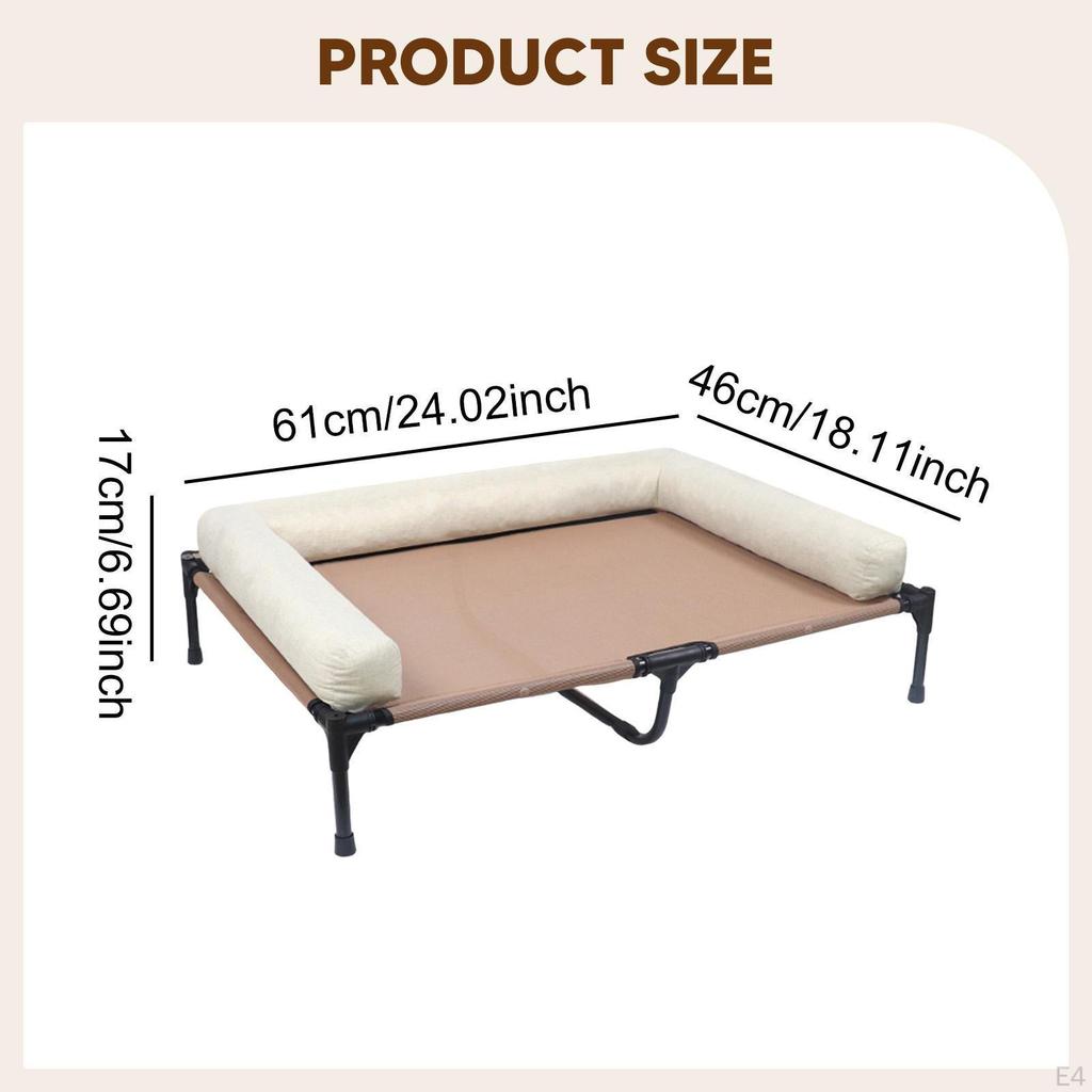 Dog Bed Elevated Cot for Pets with Breathable Mesh Outdoor Use