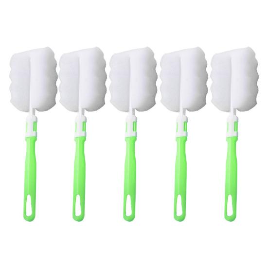 5Pcs Bottle Brush Sponge Cup Cleaner Detachable Long Handle Portable Cleaning Brush for Cups Glasses Water Bottles