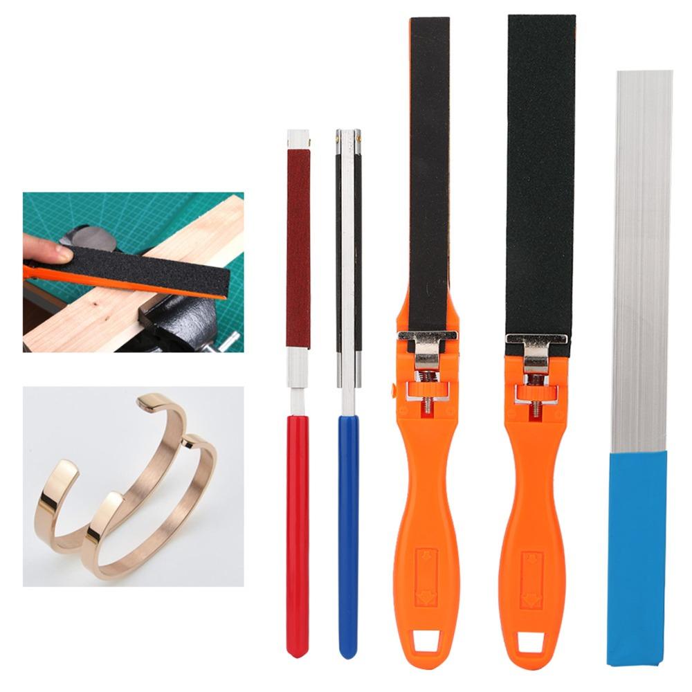 5pcs Semicircle Shape Manual Sandpaper Stick Round Square Sanding Paper Roll Bar  Detail Sanding