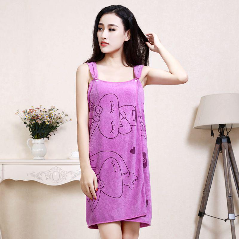 Новинка Волшебное Носимое Банное Полотенце Микрофибра Взрослое Женское Банное Платье на Бретелях Мультяшное Пляжное Полотенце Халат