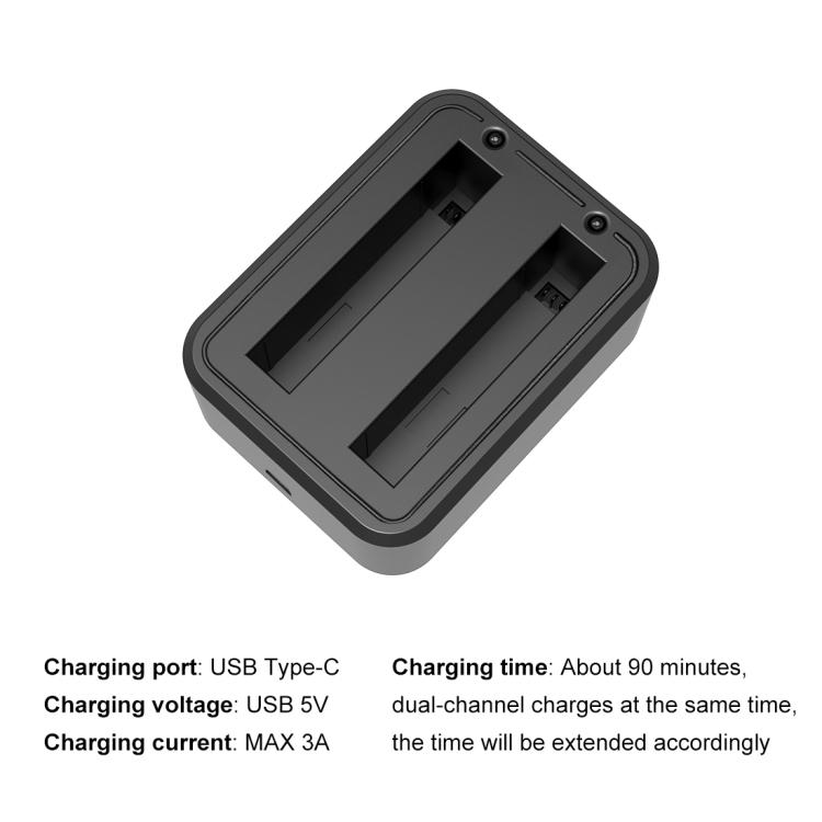 Зарядное устройство PULUZ USB для двух аккумуляторов с индикатором для Insta360 X3