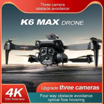 Новый Дрон K6 Max с тремя камерами 4K Professional HD четырехсторонний обход препятствий оптическое позиционирование потока парящий воздушный дрон