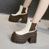 Женские ботинки Мартин на платформе в британском стиле, осень-зима 2025, на высоком толстом каблуке, полусапоги, маленькие ботинки-маффины на танкетке, увеличивающие рост, ботинки-сигареты