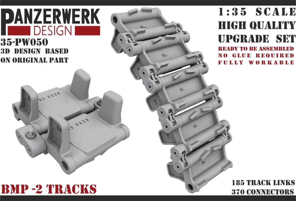 Пластиковые детали для модели подвижной гусеницы Panzerwerk Design WR35050 1/35 БМП-2