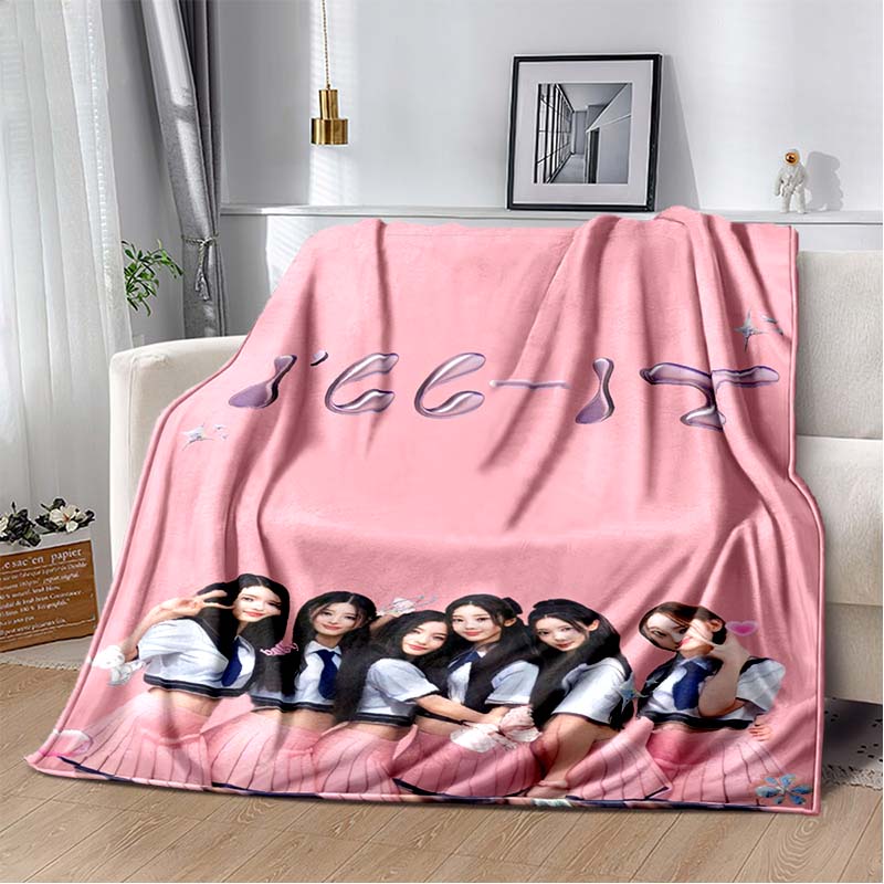 3D Printed Flannel Blanket I-ILLIT Combo K-POP Home Sofa Bed Blanket | Birthday Gift, Customizable
