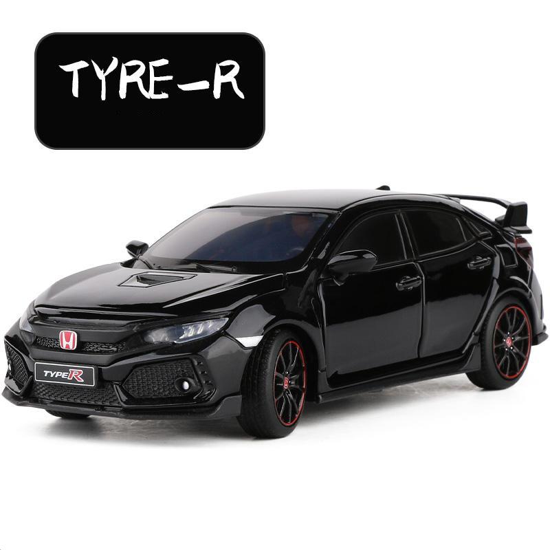 1/32 HONDA Civic Type R FK8 литой автомобиль модель игрушечный транспорт металлический имитация модель автомобиля звук свет коллекция детская игрушка подарок