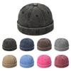 Однотонная хип-хоп шляпа из выстиранного денима, винтажная докерская шапка без полей, для мальчиков и девочек