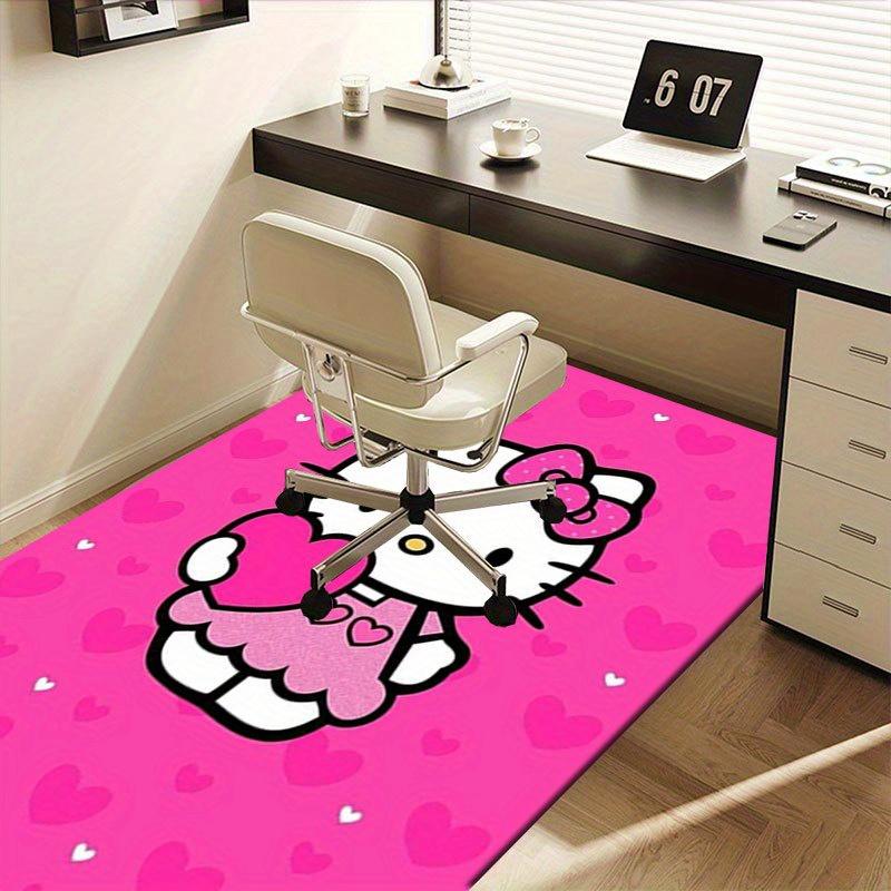 1 шт. Sanrio Hello Kitty Ковер для офиса с принтом русалки Прямоугольный коврик под стол, Идеальный декор для гостиной, спальни, кухни, Нескользящий пол