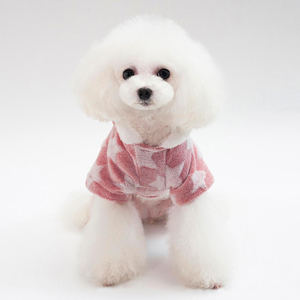 Soft Fleece Dog Pajamas Jumpsuit Winter Dog Clothes Star Pattern Warm Comfortable Jumpsuits Coat for Small Dogs Puppy Dog Cat Clothing Jumpsuits