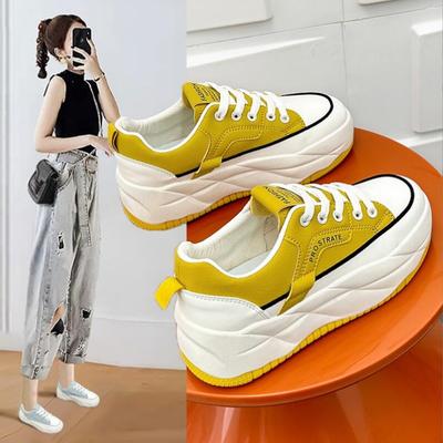 Новые кроссовки на платформе для женщин со шнуровкой, женские удобные кроссовки из вулканизированной стали для бега, спортивные кроссовки на толстой подошве