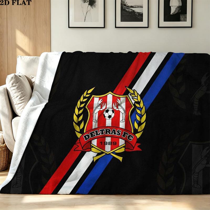Deltras fc Print Flannel Blanket High Quality Warm Comfortable Cover for All Seasons Perfect for Gifts Home Decor
