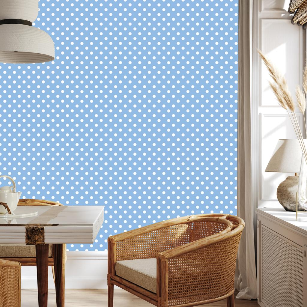 Azure Dots Wallpaper, Soft Forms for Living Room and Bedroom 50x1000