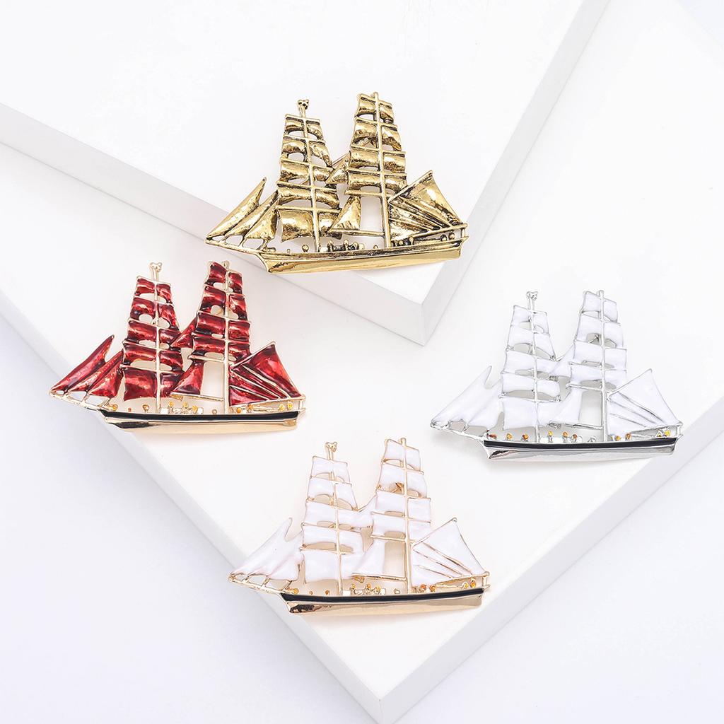 Значок парусник Женские эмалевые броши-булавки лодка Подарки