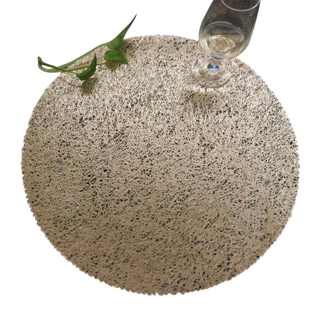 Тканый настольный коврик из ПВХ, круглые салфетки, термостойкие износостойкие подушечки для чаш, подставки для чашек для напитков, для столовой, домашней кухни