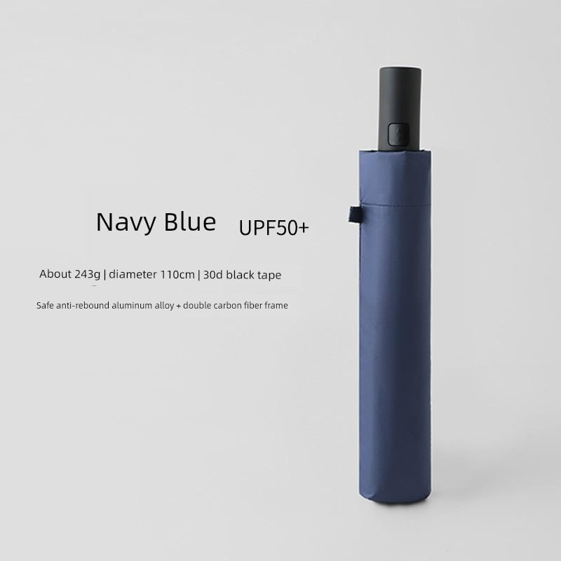 110cm Extra-Large Fully Automatic Double Anti-Rebound Umbrella Made of Ultra-Light Carbon Fiber, Portable Sun Protection Umbrella
