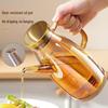 Stainless Steel Glass Oil Pot for Kitchen - Large Oil, Soy Sauce, and Vinegar Container